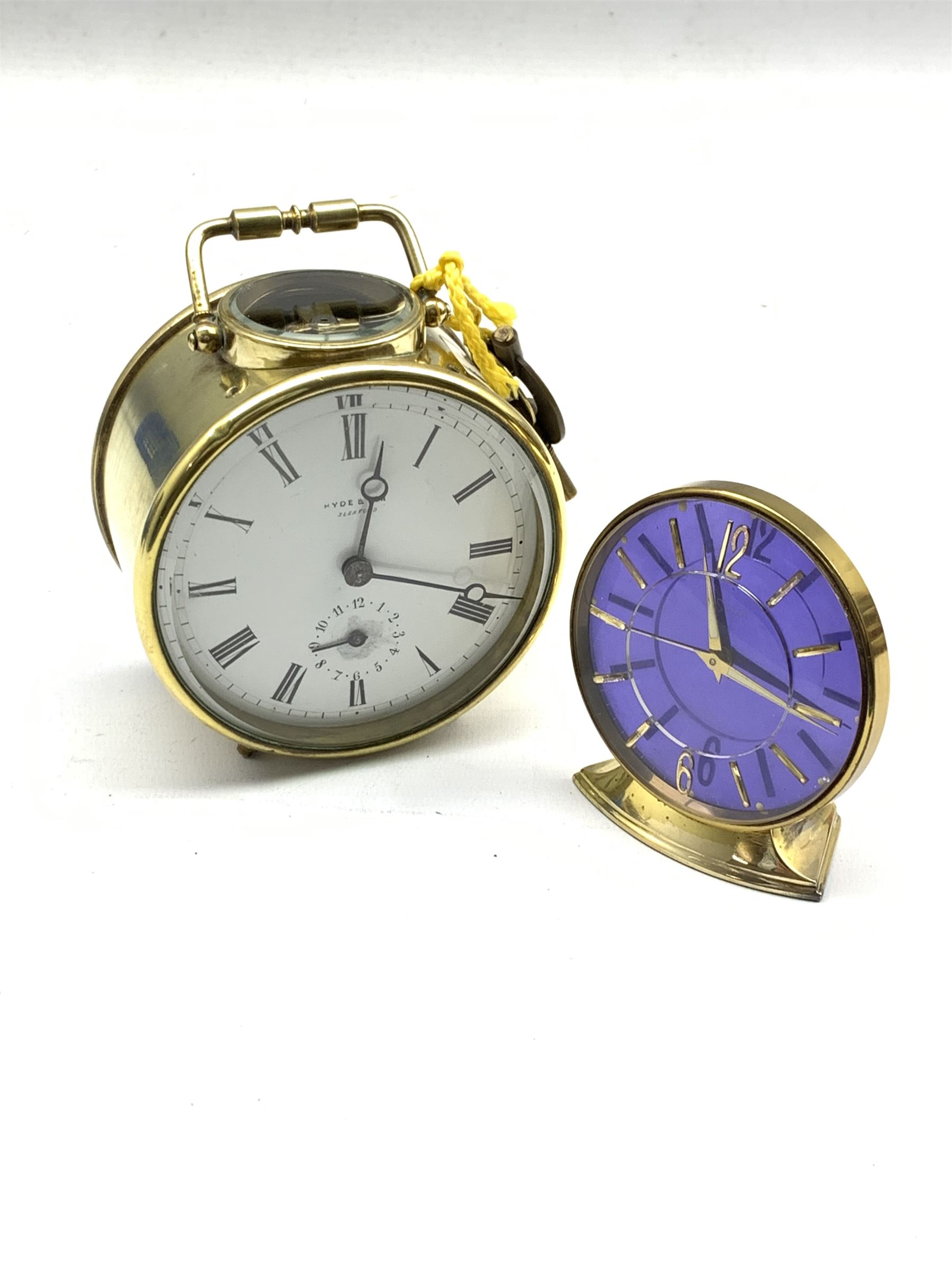 Brass cased drum type alarm clock - Image 2 of 3