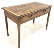 Mid 19th century mahogany crossbanded side table with one drawer