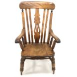 Victorian walnut farmhouse armchair