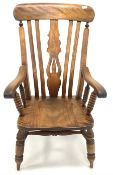 Victorian walnut farmhouse armchair