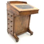 Victorian inlaid walnut davenport desk