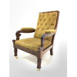 Victorian mahogany open armchair