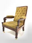 Victorian mahogany open armchair