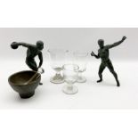 After the Antique - Pair of bronze figures of Greek athletes