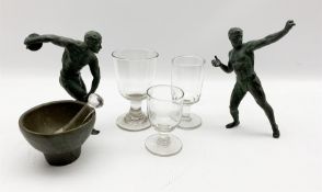 After the Antique - Pair of bronze figures of Greek athletes