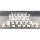 Dartington crystal part suite of drinking glasses including tumblers