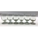 Set of six 19th century glass rummers each inscribed 'M Pearson' H13cm