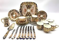 Royal Crown Derby Duesbury pattern tea set Patt. 2451 comprising six cups and saucers