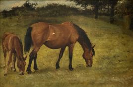 English School (19th century): Foal and Mare Grazing