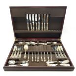 Canteen of silver-plated Kings pattern cutlery for eight settings