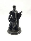 Patinated spelter model of a Scholar