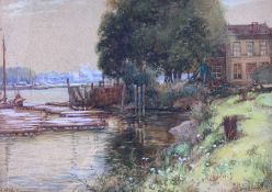 John Dobby Walker (British 1863-1925): 'Dordrecht' Dutch delta landscape