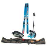 Pair of Dynafit Tour 88 snow skis L158cm and a pair of Black Diamond poles in ski bag and a pair of