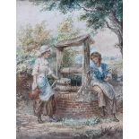 Attrib. Myles Birket Foster RWS (1825-1899): Girls by a Well