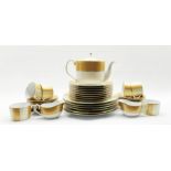 Haviland Serengeti pattern tea service for six comprising tea cups & saucers