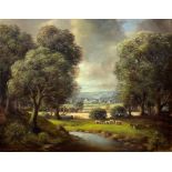 A J Heyden (British 19th century): Cattle Grazing in a River Landscape