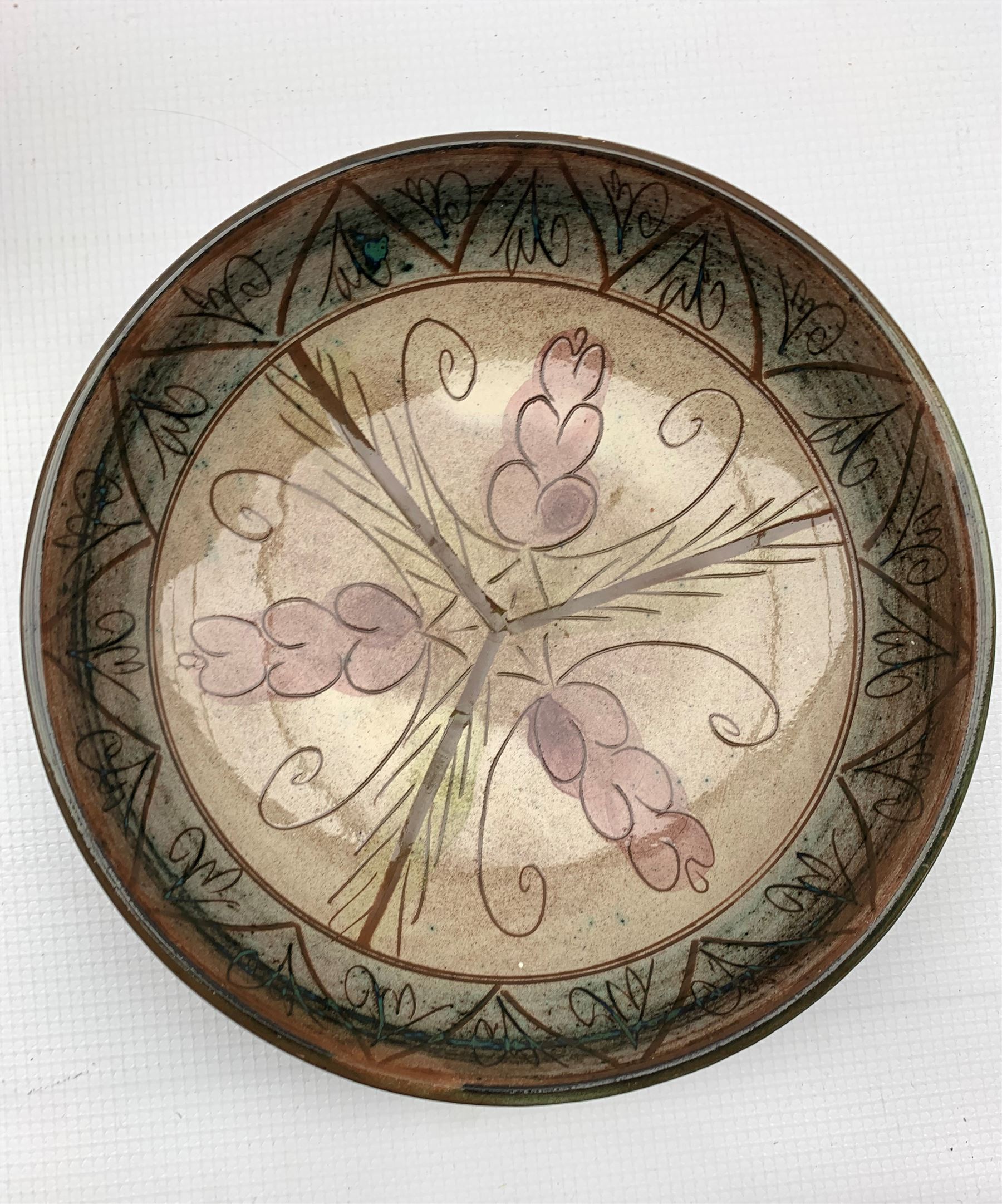 Portuguese pottery plate decorated with flowers D30cm - Image 3 of 7
