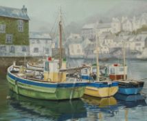 H Johnson (British 20th century): Cornish Harbour