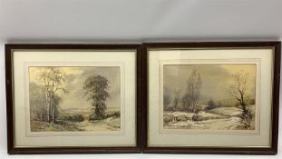 C Stanley Desborough (British 20th century): Winter and Autumn Landscapes