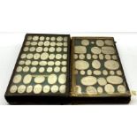 Collection of eighty six Grand Tour plaster intaglio seals of various shapes depicting classical fig
