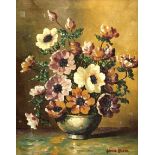 James North (British 20th century): Still Life of Flowers