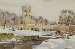 Angus Rands (British 1922-1985): Fountains Abbey under Snow