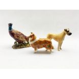 Three Beswick figures comprising a model of a pheasant no. 1225