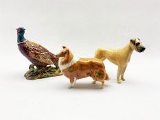 Three Beswick figures comprising a model of a pheasant no. 1225