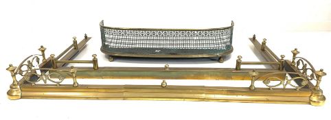 Two brass telescopic fire fenders