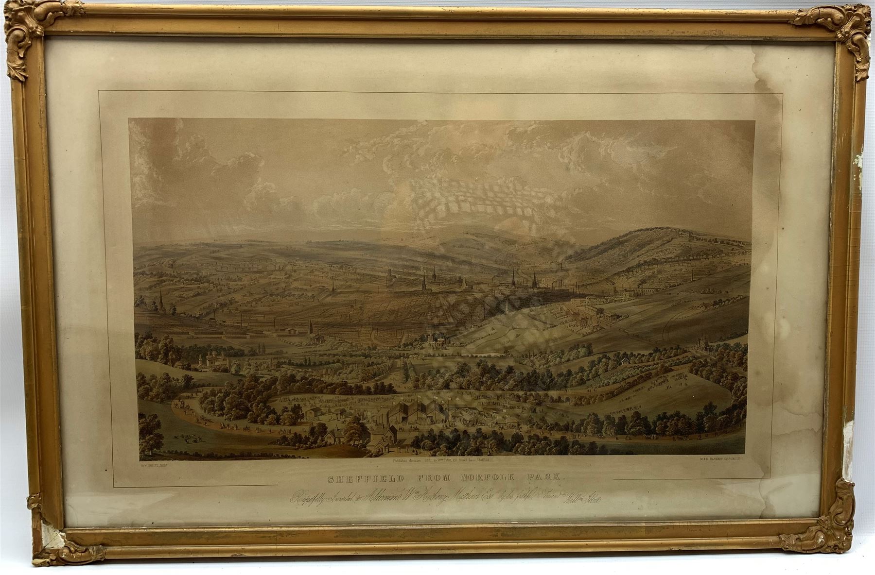 After William Ibbitt (British 1804-1869): 'Sheffield from Norfolk Park' - Image 2 of 5