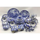 Collection of Copeland Spode Italian pattern blue and white table ware for dinner