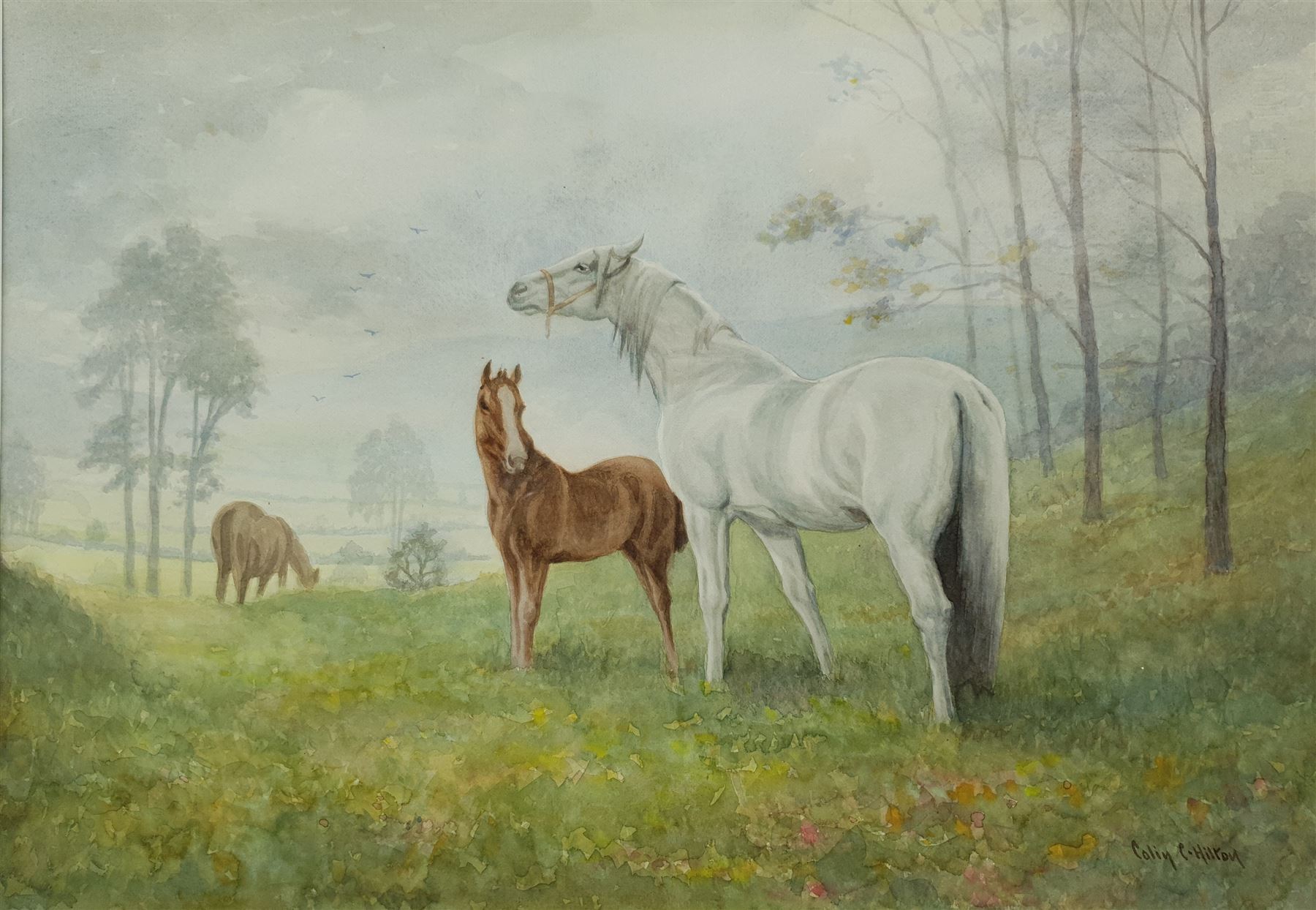 Colin Clough Hilton (British 1902-1984): Horses Grazing