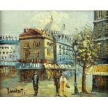 French School (20th century): Parisian Street Scene