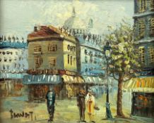 French School (20th century): Parisian Street Scene