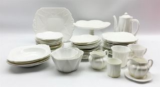 Collection of Shelley white Dainty teaware including cups and saucers