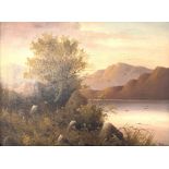 C Walters (British 20th century): Mountainous Lake Landscape