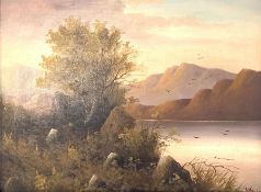 C Walters (British 20th century): Mountainous Lake Landscape