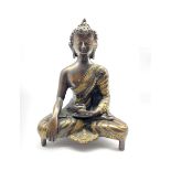 20th century Bronze model of a Buddha with polished highlights