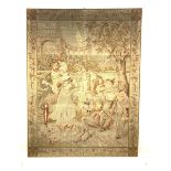 19th century tapestry panel with classical figures in a romantic landscape 197cm x 157cm