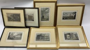After Nathaniel Whittock (British 1791-1860): Set six 19th century hand-coloured lithographs of Leed