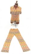 Missoni woven zigzag pattern two piece of buttoned short sleeved shirt and trousers