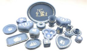 Collection of Wedgwood Jasperware to include a miniature tea for one