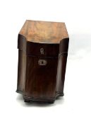 George III mahogany knife box with hinged lid