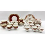 Shelley Sheraton pattern tea set comprising six cups and saucers
