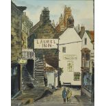 Jack Rigg (British 1927-): 'The Laurel Inn Robin Hood's Bay'