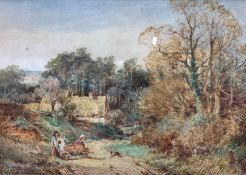 Henry John Sylvester Stannard (British 1870-1951): 'A Surrey Lane' watercolour signed and titled 26c