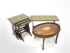 Edwardian inlaid mahogany tray top table