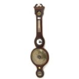 George III inlaid mahogany wheel barometer