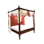 20th Century classical mahogany 5' King size four poster bed