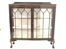 Early 20th century mahogany bow front display cabinet